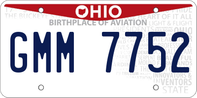 OH license plate GMM7752