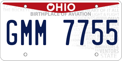 OH license plate GMM7755