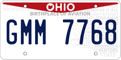 OH license plate GMM7768