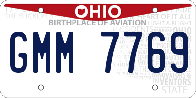 OH license plate GMM7769