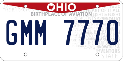 OH license plate GMM7770