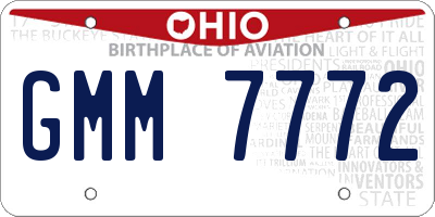 OH license plate GMM7772