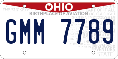 OH license plate GMM7789