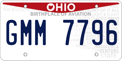 OH license plate GMM7796