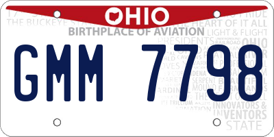 OH license plate GMM7798