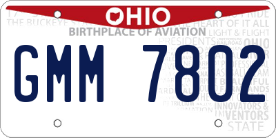 OH license plate GMM7802