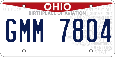 OH license plate GMM7804