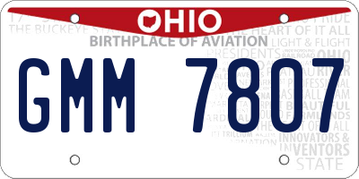 OH license plate GMM7807