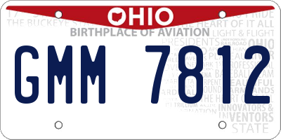 OH license plate GMM7812