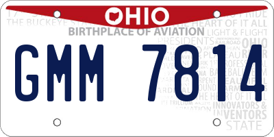 OH license plate GMM7814