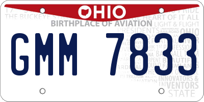 OH license plate GMM7833
