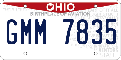OH license plate GMM7835