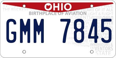 OH license plate GMM7845
