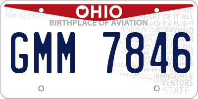 OH license plate GMM7846