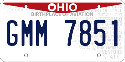 OH license plate GMM7851