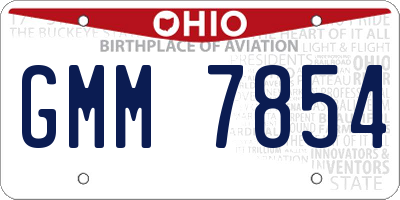 OH license plate GMM7854
