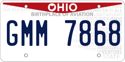 OH license plate GMM7868