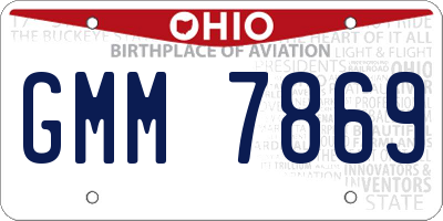 OH license plate GMM7869