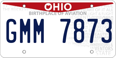 OH license plate GMM7873