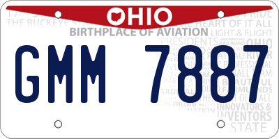 OH license plate GMM7887