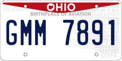 OH license plate GMM7891