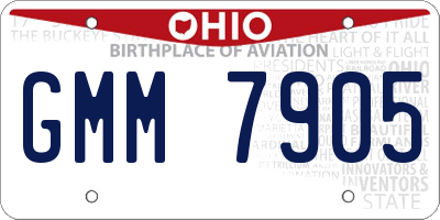 OH license plate GMM7905