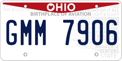 OH license plate GMM7906