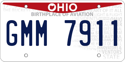 OH license plate GMM7911