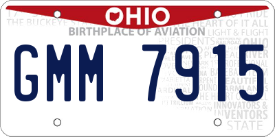 OH license plate GMM7915