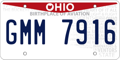 OH license plate GMM7916