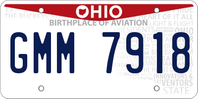 OH license plate GMM7918