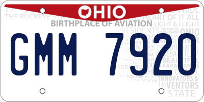 OH license plate GMM7920