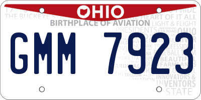 OH license plate GMM7923
