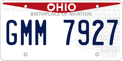 OH license plate GMM7927