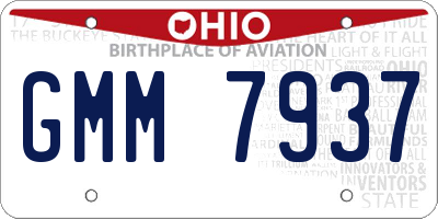 OH license plate GMM7937