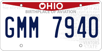 OH license plate GMM7940