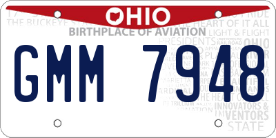 OH license plate GMM7948