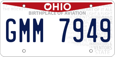 OH license plate GMM7949