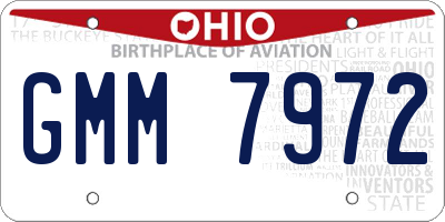 OH license plate GMM7972