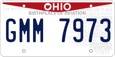 OH license plate GMM7973