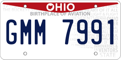 OH license plate GMM7991