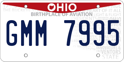 OH license plate GMM7995