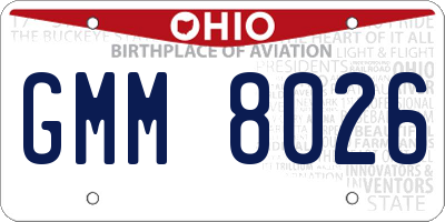 OH license plate GMM8026