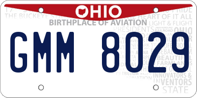 OH license plate GMM8029