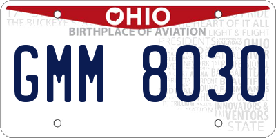 OH license plate GMM8030