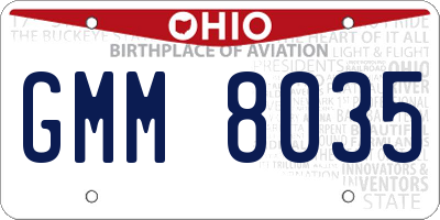 OH license plate GMM8035