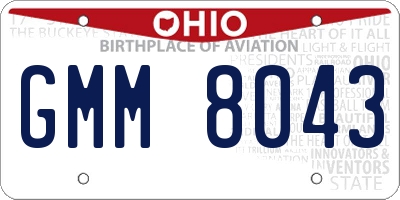 OH license plate GMM8043