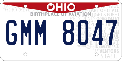 OH license plate GMM8047