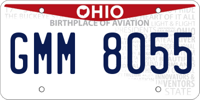 OH license plate GMM8055