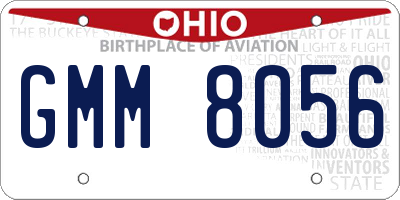 OH license plate GMM8056
